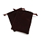 Velvet Storage Bag, Drawstring Bag, Rectangle, Coconut Brown, 10x8cm