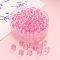 50Pcs Transparent Acrylic Beads, Pink, 10x2mm