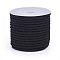 Polyester Cord, Twisted Cord, Black, 3mm, about 5.46 yards(5m)/roll
