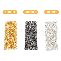 2100Pcs 3 Colors Rondelle Brass Crimp Beads&nbsp;KK-HY0001-56