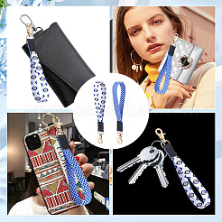 2Pcs 2 Colors Nylon Hand Wrist Lanyard for Phone Decoration Key Chain&nbsp;FIND-GO0001-01B