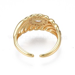 Cubic Zirconia Oval Chunky Open Cuff Ring for Women&nbsp;RJEW-N035-096C