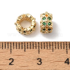 Long-Lasting Plated Brass Micro Pave Clear Cubic Zirconia Beads&nbsp;KK-K381-18B-G02