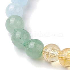 Chakra 8mm Round Natural Quartz Crystal & Amethyst & Lapis Lazuli & Quartz & Green Aventurine & Rose Quartz & Red Jasper&nbsp;BJEW-JB10624-03