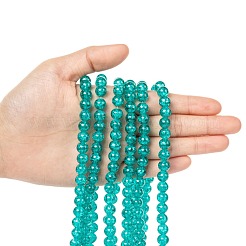 Spray Painted Crackle Glass Beads Strands&nbsp;CCG-Q001-8mm-15