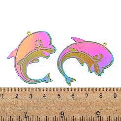 Ion Plating(IP) 304 Stainless Steel Etched Metal Embellishments Pendants&nbsp;STAS-G328-05D-RC