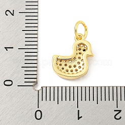 Rack Plating Brass Micro Pave Clear Cubic Zirconia Pendants&nbsp;KK-B093-02D-G