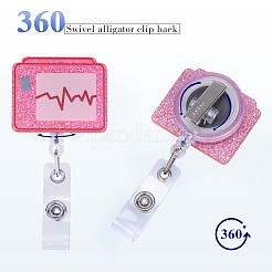 Glittered Acrylic & ABS Plastic Badge Reel&nbsp;AJEW-SZ0002-47D