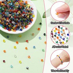 3600Pcs 24 Colors Transparent Electroplate Glass Beads&nbsp;GLAA-YW0003-34