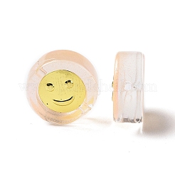 Transparent Spray Painted Glass Beads&nbsp;GLAA-I050-15D