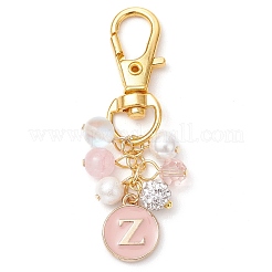 26Pcs 26 Styles Flat Round with Letter A~Z Alloy Enamel Pendant Decorations&nbsp;HJEW-JM02515