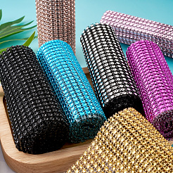 Plastic 24 Rows Rhinestone Mesh Wrap Roll&nbsp;AJEW-TA0001-09