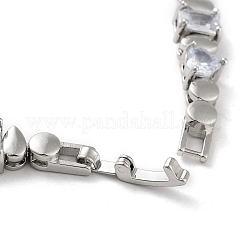 Brass Rectangle & Teardrop & Flat Round Link Chain Bracelets&nbsp;BJEW-D039-32P