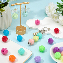 24Pcs 12 Colors Chunky Resin Rhinestone Bubblegum Ball Beads&nbsp;RESI-SP0001-19