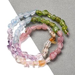 Natural Aquamarine & Rose Quartz & Peridot & Amethyst & Citrine Beads Strands&nbsp;G-L610-B05-01