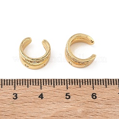 Two-layer C-Shaped Brass Micro Pave Clear Cubic Zirconia Cuff Earrings&nbsp;LS-EJEW-L316-01G-04