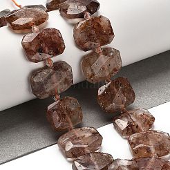 Natural Hematoid Quartz/Ferruginous Quartz Beads Strands&nbsp;G-H078-B10-01