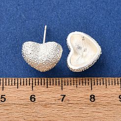 Brass Textured Stud Earrings&nbsp;EJEW-A143-02B-S