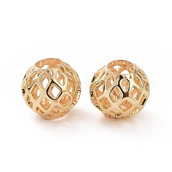 Brass Hollow Beads&nbsp;KK-E046-04D-G