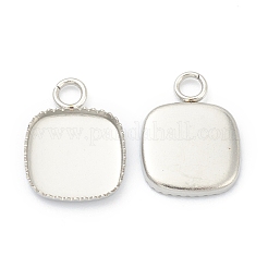 Non-Tarnish 304 Stainless Steel Pendant Cabochon Settings&nbsp;X-STAS-H143-29P