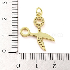Rack Plating Brass Micro Pave Clear Cubic Zirconia Pendants&nbsp;KK-Q804-21G