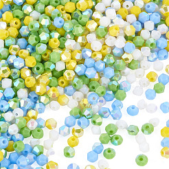 4 Strands 4 Colors AB Color Plated Opaque Glass Beads Strands&nbsp;GLAA-TADJ0001-20C