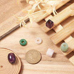 9Pcs 9 Style Natural Green Aventurine & Rose Quartz & Amethyst  European Beads&nbsp;G-FW0001-21