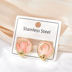 304 Stainless Steel Enamel Stud Earrings&nbsp;STAS-D368-05G