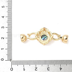 Brass Natural Paua Shell Fold Over Clasps&nbsp;KK-U059-29G