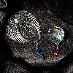 1Pc Heat Transfer Alloy Angel Wing Hanging Ornaments&nbsp;HJEW-BBC0001-15