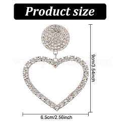 2 Pairs 2 Colors Crystal Rhinestone Hollow Out Heart Dangle Stud Earrings&nbsp;EJEW-AN0001-26
