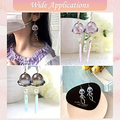 12Pcs 6 Colors Transparent Glass Bead Caps&nbsp;GLAA-YW0004-84
