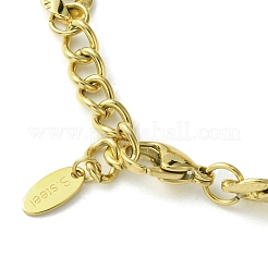 Cubic Zirconia Rectangle Link Bracelet with 304 Stainless Steel Chains&nbsp;BJEW-Q775-01G