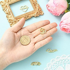4Pcs 4 Styles Heart Brass Micro Pave Clear Cubic Zirconia Connector Charmss&nbsp;KK-CJ0005-73