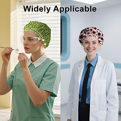 2Pcs 2 Styles Cotton Adjustable Printed Bouffant Hats Working Caps for Women Men&nbsp;AJEW-DR0002-22B