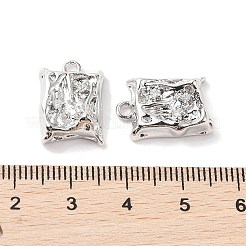 Brass Micro Pave Clear Cubic Zirconia Pendants&nbsp;KK-G491-19P