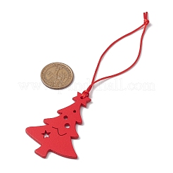 Christmas Wood Christmas Tree Pendant Decorations&nbsp;HJEW-JM02166-01
