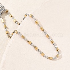 Women's 304 Stainless Steel Cuboid Link Chains Bracelets&nbsp;BJEW-G790-04GP