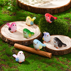 24Pcs 8 Colors Resin Birds Figurine Display Decorations&nbsp;DJEW-SP0001-16