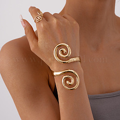 Double Swirl Alloy Cuff Bangles & Cuff Rings Sets&nbsp;FS-WGA6312-01