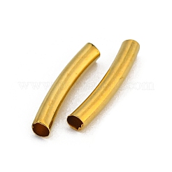 Brass Smooth Curved Tube Beads&nbsp;KK-O031-D-08