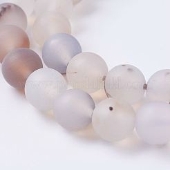 Natural Dendritic Agate Beads Strands&nbsp;G-J376-07-8mm