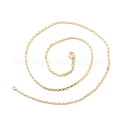 Brass Box Chains Necklace for Women&nbsp;NJEW-P265-37G
