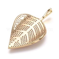 Brass Micro Pave Cubic Zirconia Pendants&nbsp;ZIRC-E124-67G