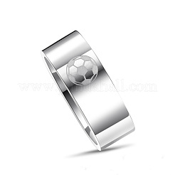 Football Pattern 201 Stainless Steel Finger Rings&nbsp;FS-WG36E12-01