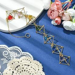 Brass Pouch Transparent Glass Star Pendant Decorations&nbsp;HJEW-JM01735