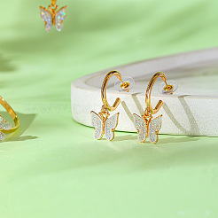 Butterfly Alloy Acrylic Pendant Necklace & Stud Dangle Earring & Cuff Bangles Sets for Women&nbsp;FS-WG2F59A-01