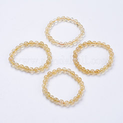 Natural Citrine Beaded Stretch Bracelets&nbsp;BJEW-I253-8mm-21