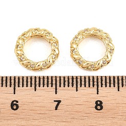 Brass Micro Pave Clear Cubic Zirconia Beads&nbsp;KK-B186-16G