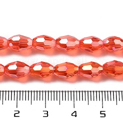 Transparent Electroplate Glass Beads Strands&nbsp;EGLA-A037-T6x8mm-B09